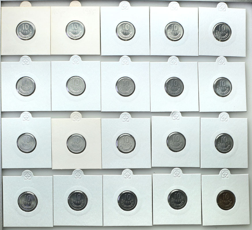 PRL. 10 groszy 1949-1985, zestaw 20 monet